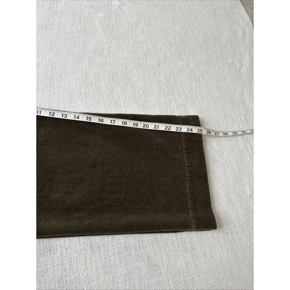 Quince Stretch Corduroy Cropped Wide Leg Pants Olive Green Patch Pockets Size 4 - Picture 11 of 14